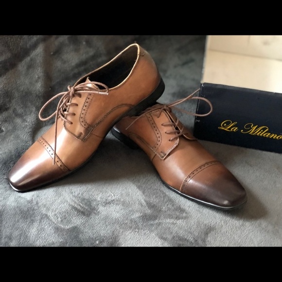 Men’s caped toe la Milano Oxford dress shoes - Picture 4 of 11